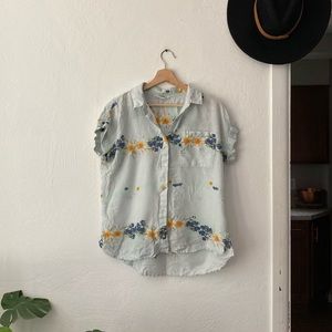 Floral Short Sleeve Button Down